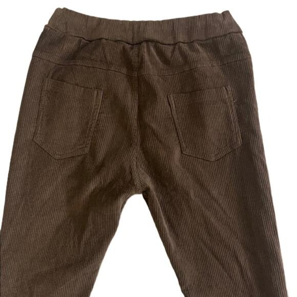 Nostalgia Made In Italy Women’s Brown Drawstring Corduroy Skinny Pants, 30x28 - Picture 4 of 6